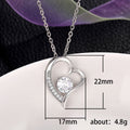 Silver Open Heart CZ Pendant Necklace on Fine Chain view 5