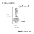 Snake Chain Heart Zircon Charm Bracelet Gold Steel view 10