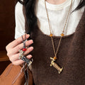 Ceramic Dachshund Pendant Necklace On Braided Cord view 3