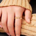 Open Heart And Clear Stone Eternity Ring In Two Metal Tones view 3