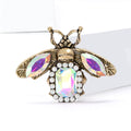 Antique Gold Bee Brooch AB Crystal or Red Glass Body Styles view 4