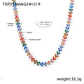 Triangle Cluster Zircon Link Necklaces Gold Steel White Mix view 9