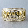 NANA Hollow Cutout Band Ring CZ Edges Three Metal Tones view 6