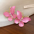 Gold Tone Butterfly Stud Earrings in Three Bright Colors view 8
