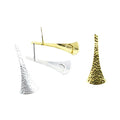 Long Textured Teardrop Earring Posts in Gold and Silver Tones view 5