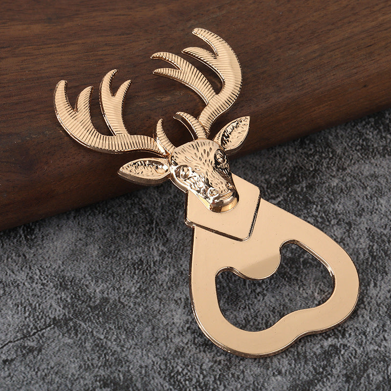 Deer Head Bottle Opener Keychain Zinc Alloy Beer Opener Gift