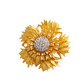 Flower Crystal Metal Brooch Pin 6.3 cm for Jackets and Lapels view 5
