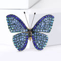 Crystal Butterfly Brooch With Polished Metal And Sculpted Decorative Details view 1