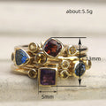 Asymmetric Multicolor Bezel Stack Ring In Two Metal Tones view 4