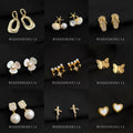 Gold Double Layer Mosquito Coil Clip Earrings Charm Mix view 4