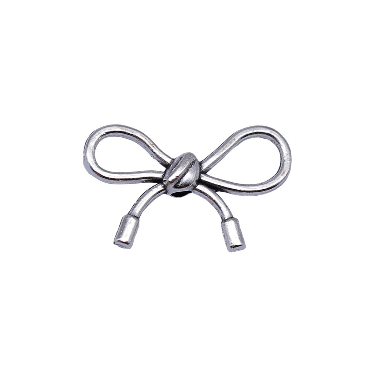 20x13mm 0.75g Antique Silver Zinc Alloy Bow Small Hole Loose Metal Butterfly Beads for Bracelet DIY Making