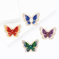 Enamel Butterfly Brooch With Crystal Edges in Four Colors view 1