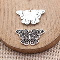 Ornate Butterfly Charm In Antique Silver For Jewelry Making view 2