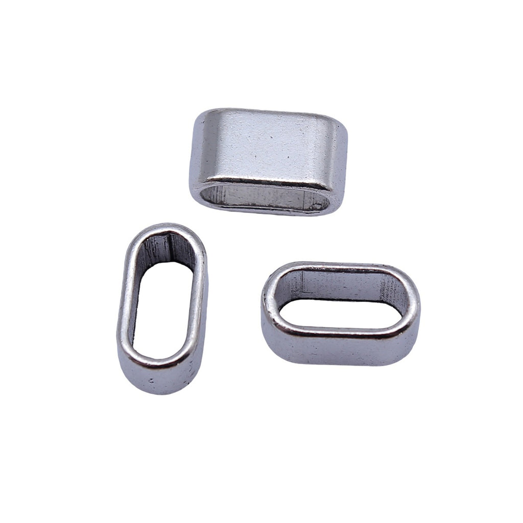 13x7x6.8mm 1.25g Antique Silver Zinc Alloy Oval Large Hole Button Round Beads for Bracelet Necklace DIY