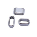 Smooth Oval Silver Tone Large Hole Slider Beads For Jewelry Making view 4
