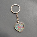 Pressed Flower Resin Keychains Gold Ring Hex Heart 6 Styles view 9