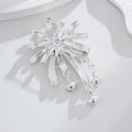 White Flower Metal Brooch Pin for Jackets and Lapels view 3