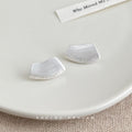 Brushed Irregular Plate Stud Earrings Gold and Silver Tone view 6