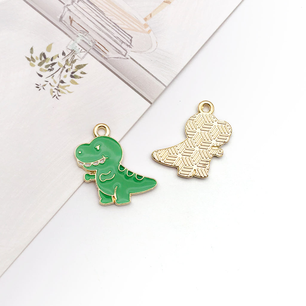 Enamel Zinc Alloy Dinosaur Tyrannosaurus Charm Pendant for DIY Bracelet Necklace Earrings