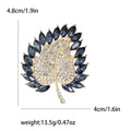 Double Leaf Crystal Brooch in Yellow Blue Green or Red view 7