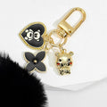 Fluffy Pom Pom Keychain With Heart Bear Charm And Flower Pendant view 4