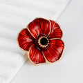 Poppy Flower Enamel Metal Brooch Pin for Jackets and Lapels view 5