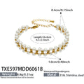 Double Row Pearl Necklace and Bracelet Collection Set view 8