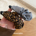 Coffee Leopard Ruched Fabric Banana Hair Clip Black Ends view 4