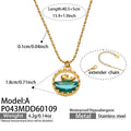 Ocean Scene Round Pendant Necklace in Seven Gold Tone Designs view 7