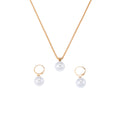Gold and Silver Pearl Look Necklace and Earring Sets view 5