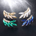 Gold Tone Silver Tone Champagne Marquise Wing Crystal Four Designs Metal Dangle Earrings view 4