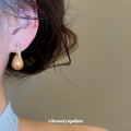Gold Tone Crystal Teardrop Stud Earrings With Layered Frames view 4