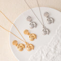Seashell Necklace and Stud Earring Jewelry Sets in Two Finishes view 2