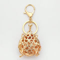 Red Enamel Rhinestone Ladybug Keychain Gold Lobster Clasp view 4