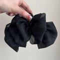Oversized Layered Mesh Bow Hair Claw in Black or Ivory view 2