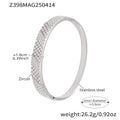 Hinge Bangle Stainless Steel Zircon Pave Stripe Pink Clear view 7