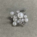 Silver Tone Floral and Clustered Pearl Ear Clip Designs view 7