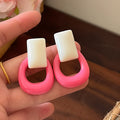 Color Block Geometric Stud Earrings In Three Colors view 6