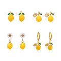 Yellow Lemon Resin Earrings Studs Huggies Daisy Drop Styles view 5
