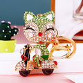 Jeweled Scooter Riding Fox Keychains in Five Colors and Fifteen Loop Options view 9