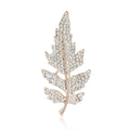 Double Leaf Crystal Brooch Pin in Gold or Silver Tone view 5