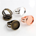 Round Cabochon Tray Adjustable Rings in Three Metal Finishes view 5