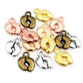 Tiny Baby Footprint Charms in Four Mixed Metal Tones view 5