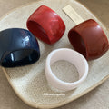 Wide Irregular Glossy Resin Cuff Bangle Bracelet 4 Colors view 2