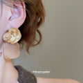 Shell Look Square Drop Earrings in Blush and Leopard Print view 3