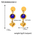 Gold Stainless Steel Heart Czech Glass Necklace Bracelet Earrings view 7