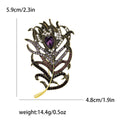 Peacock Feather Crystal Brooch for Jackets Scarves and Coats view 7