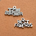 Best Friends Word Charm Metal Jewelry Making Component In 2 Finishes view 3