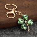 Faceted Heart Four Leaf Clover Keychain With Lobster Clasp view 3