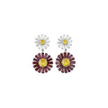 Colorful Daisy Crystal Drop Stud Earrings Fashion Jewelry view 5
